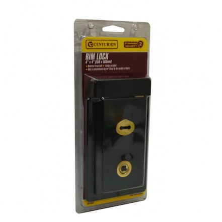 Centurion Rim Lock Black 6" x 4" 150 x 100mm