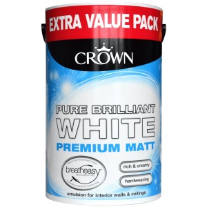 Crown Breatheasy Matt Emulsion 6 Litre Pure Brilliant White