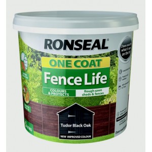 Ronseal One Coat Fence Life 5 Litre Tudor Black Oak