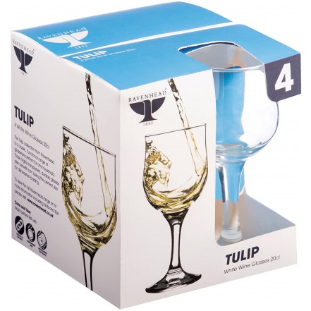 Tulip White Wine Glasses x 4