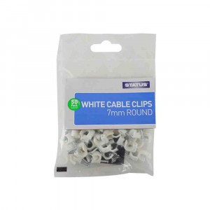 Status 7mm Round White Cable Clips
