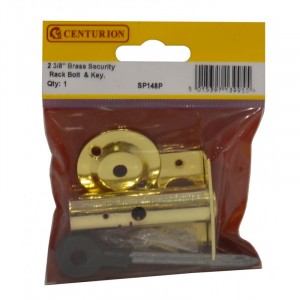 Centurion Security Door Rack Bolt & Key PB 60mm