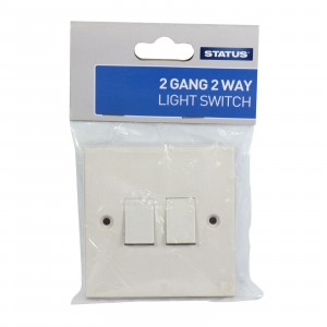 Status 10A, 2 Gang 2 Way Switch to BS3676