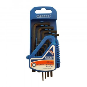 Draper Hex Key Set of 8 - A/F Short Arm