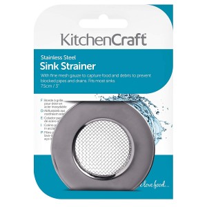 KitchenCraft Stainless Steel Mesh Shower/Kitchen Sink Strainer 7.5cm/3"