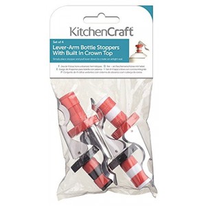 KitchenCraft Lever-Arm Bottle Stoppers/Bottle Openers (Set of 4)