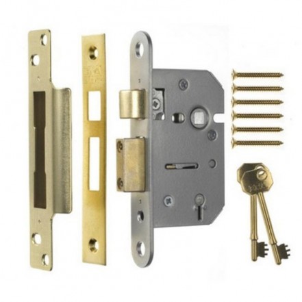 Era Fortress 5-Lever Mortice Sashlock Brass 63mm