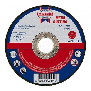 Faithfull Metal Cutting Disc 115 x 3.2 x 22mm