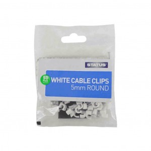 Status 5mm Round White Cable Clips
