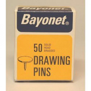 Challenge Drawing Pins (Solid Head) - Brassed (Box Pack)