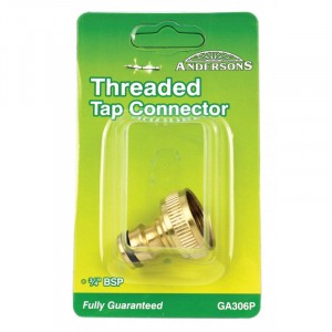 Andersons Hose Connector - Brass Threaded Tap - 1/2" to 3/4" BSP