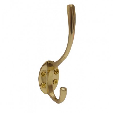 Centurion Solid Brass Hat & Coat Hook PB 125mm