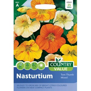 Mr.Fothergill's Country Value Nasturtium Tom Thumb Mixed