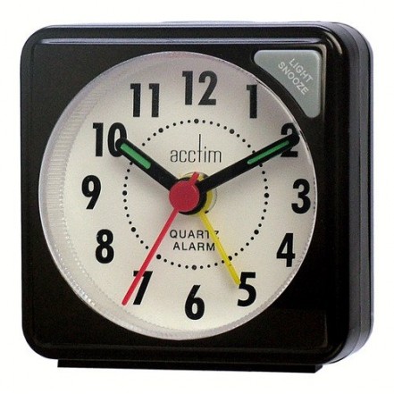 Acctim Ingot Travel Alarm With Light - Black