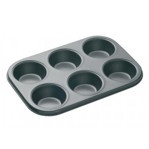 KitchenCraft MasterClass 6-Hole Non-Stick Cupcake/Baking Pan 27 x 18cm