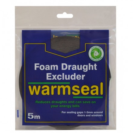 Warmseal Foam Draught Excluder Black 5 Metre