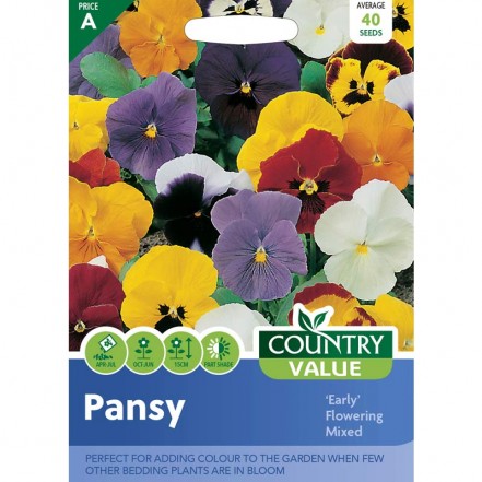 Mr.Fothergill's Country Value Pansy 'Early' Flowering Mixed