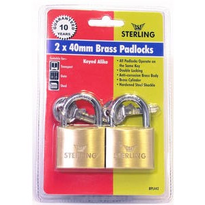 Sterling Multi-Pack Brass Padlock Keyed Alike