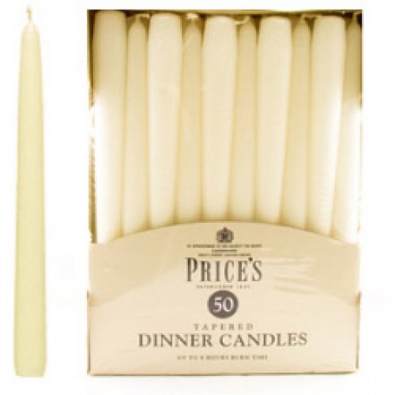 Price's Dinner Candle Taper Ivory 24cm