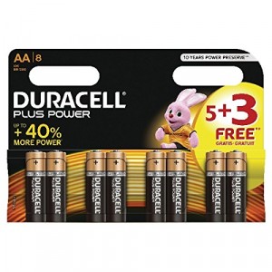 Duracell Plus Power Batteries 5 + 3 Free