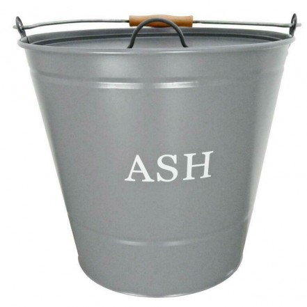 Ash Bucket With Lid - Grey