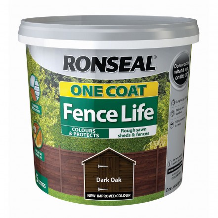 Ronseal One Coat Fence Life 5 Litre Dark Oak