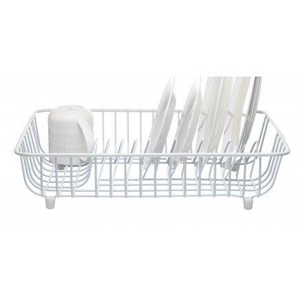 KitchenCraft Plastic-Coated Metal Dish Drainer Rack 45 x 37cm White