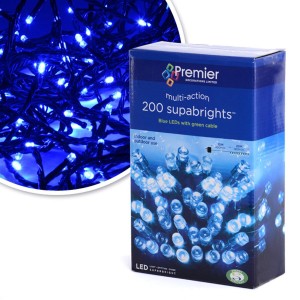 Premier 200 LED Christmas Lights Supabright Blue