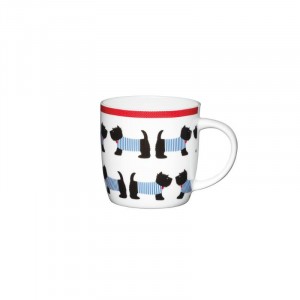 KitchenCraft Fine Bone China Barrel Mug Standing Westies