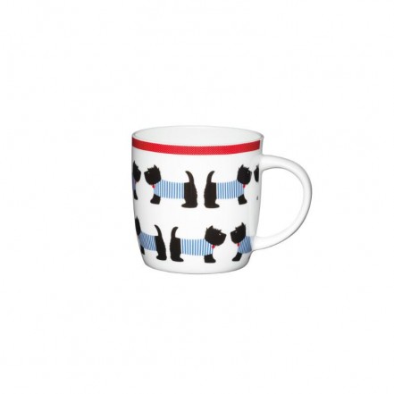 KitchenCraft Fine Bone China Barrel Mug Standing Westies