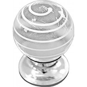 Centurion Clear Glass Swirl Knobs 30mm Pack 2