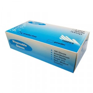 Aurelia Disposable Vinyl Gloves Powder Free Large Box 100