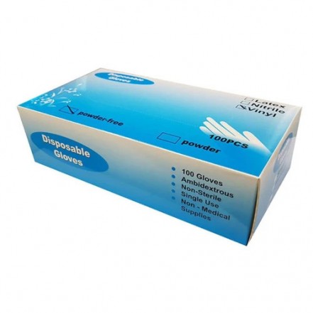 Aurelia Disposable Vinyl Gloves Powder Free Large Box 100