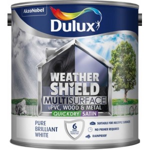 Dulux Weathershield Quick Dry Satin 750ml Pure Brilliant White