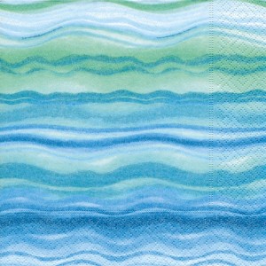 Napkin Blue Waves 33 x 33cm Pack 20