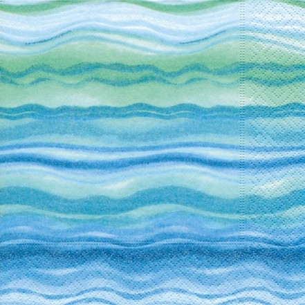 Napkin Blue Waves 33 x 33cm Pack 20