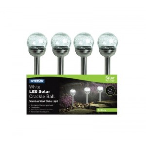 Status LED Solar Lights Crackle Glass Ball