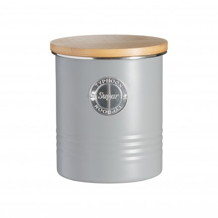 Typhoon Sugar Canister with Bamboo Lid 1 Litre Grey