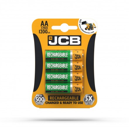 JCB Rechargeable Battery AA 1200MAH Pack of 4