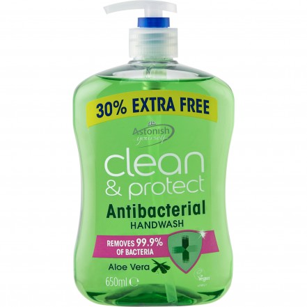 Astonish Clean & Protect Antibacterial Handwash Aloe Vera 650ml