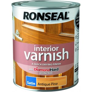 Ronseal Quick Drying Interior Varnish Satin Antique Pine 250ml