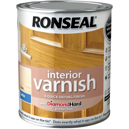 Ronseal Quick Drying Interior Varnish Satin Clear 750ml