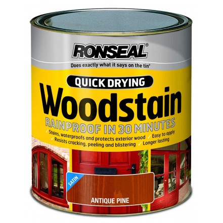 Ronseal Quick Drying Woodstain Satin Antique Pine