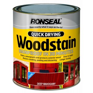 Ronseal Quick Drying Woodstain Satin Deep Mahogany