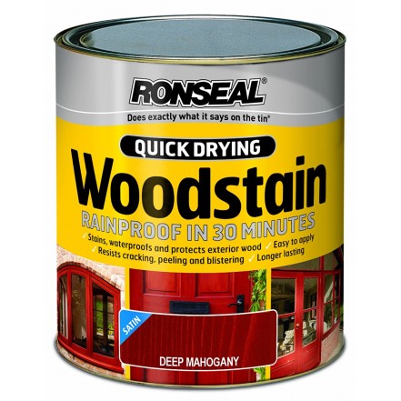 Ronseal Quick Drying Woodstain Satin Deep Mahogany