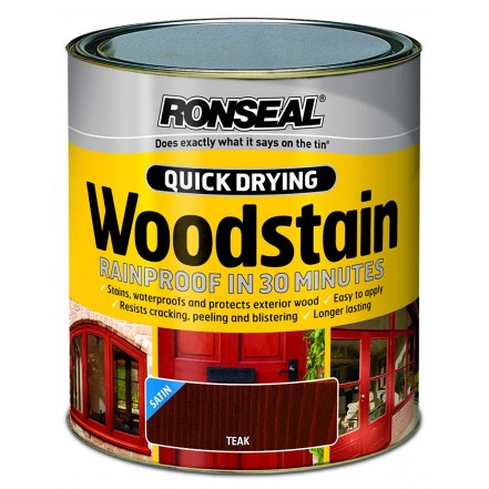Ronseal Quick Drying Woodstain Satin Teak
