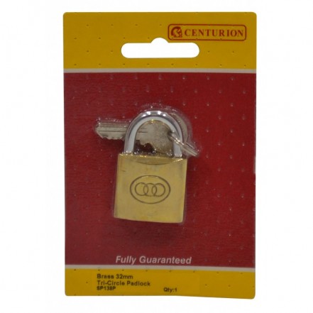 Centurion Tri-Circle Brass Padlock